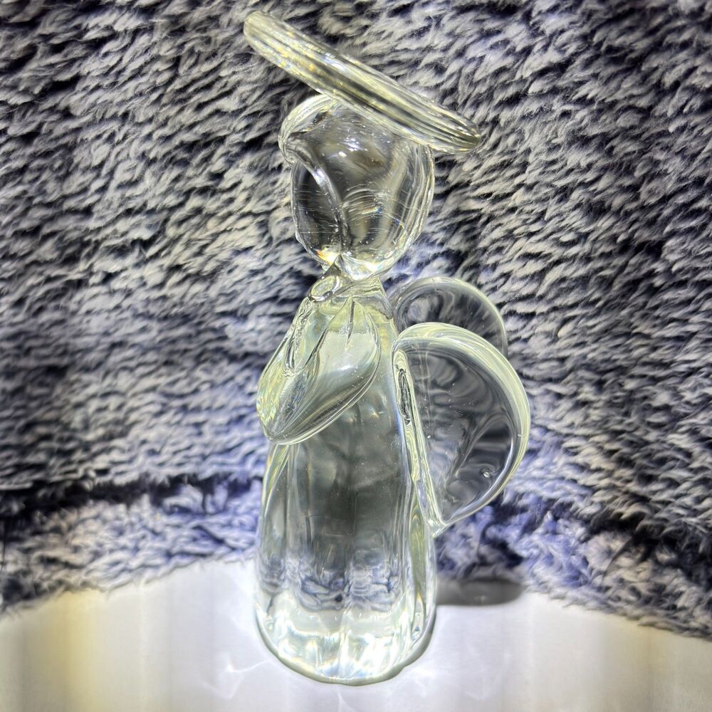 Centurion Collection 5.5" Heavyweight Clear Glass Angel Wings & Halo Paperweight - Picture 3 of 8